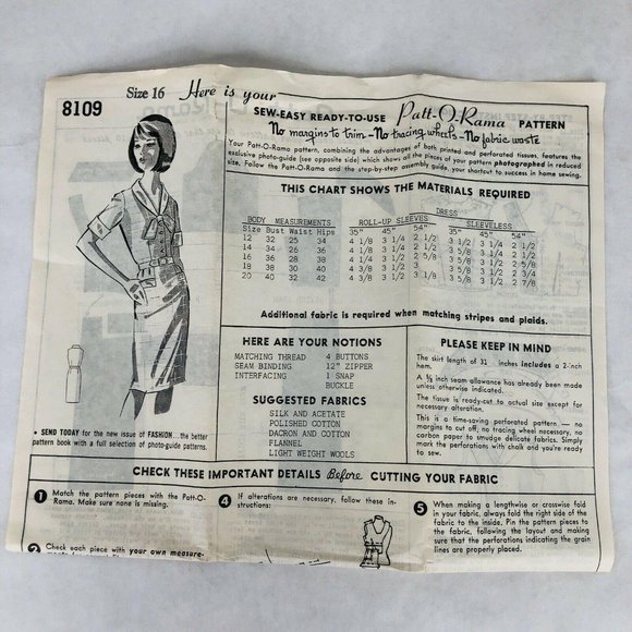 Shirtwaist Dress PattORama Mail Order Sew Pattern - Picture 2 of 5